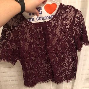 Lace crop top shirt